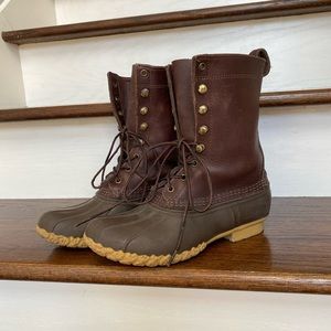 Mens Llbean L.L.bean Maine 10” hunting shoes duck boots size 8 brown leather